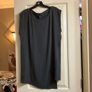 Tunic-dress sleeveless split shirt dress